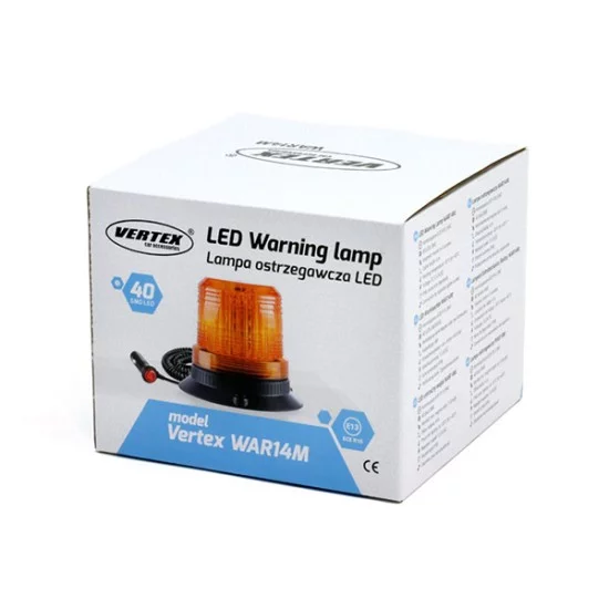 Amio – Φάρος Προειδοποίησης WAR14M LED 12/24V Amber 60LED Μαγνητικός ή Βιδωτός με Φις Αναπτήρα & Καλώδιο 4m 147x122mm για Αυτοκίνητο & Φορτηγό – 1 Τεμ. (01503/AM)