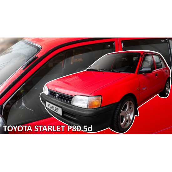 Heko - Ανεμοθραύστες Παραθύρων Για Toyota Starlet (P80) 1989 > 1996 5πορτο υλικό Acrylic Χρώμα Φιμέ - 4 τεμ. (ΑΝΕΜ.SET29693)