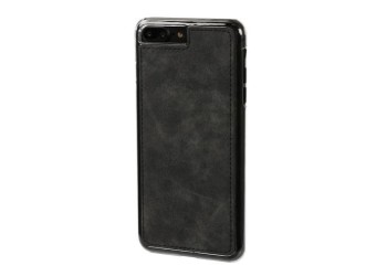 APPLE iPHONE 7 PLUS MAGNET-X ΜΑΓΝΗΤΙΚΗ ΔΕΡΜΑΤΙΝΗ ΘΗΚΗ ΑΝΘΡΑΚΙ