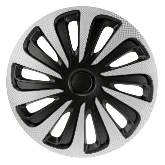 Lampa - Σετ Τάσια Αυτοκινήτου 14’’ Kojin Carbon TECH-ONE από υλικό ABS Ασημί / Μαύρο - 4 TEM (L3147.8)