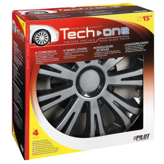 ΤΑΣΙΑ AVERA SILVER ΚΑΙ BLACK 15 INCH ΑΣΗΜΙ/ΜΑΥΡΟ ΣΕΤ