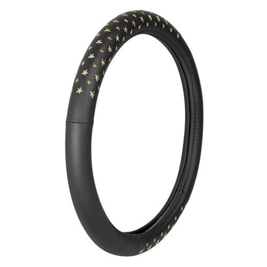 Lampa Κάλυμμα Τιμονιού Αυτοκινήτου ICON Stars 35-37εκ. Άοσμο με μεταλλικά αστέρια Ultra soft Skeentex Χρυσό 1-τεμ. (L3297.0)