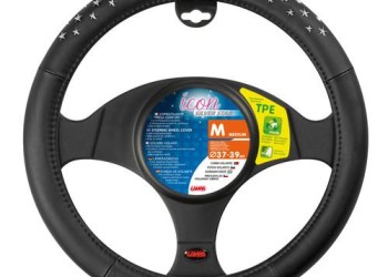 Lampa Κάλυμμα Τιμονιού Αυτοκινήτου ICON Stars 37-39εκ. Άοσμο με μεταλλικά αστέρια Ultra soft Skeentex Ασημί 1-τεμ. (L3297.3)