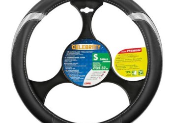 Lampa Κάλυμμα Τιμονιού Αυτοκινήτου Celebrity 35-37εκ. Άοσμο με μεταλλικό look Ultra soft Skeentex Μαύρο Ασημί 1-τεμ.(L3297.8)