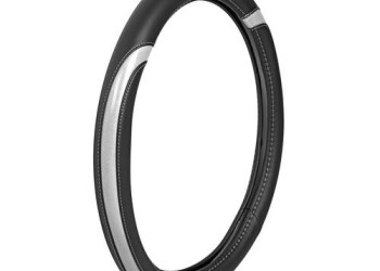 Lampa Κάλυμμα Τιμονιού Αυτοκινήτου Celebrity 35-37εκ. Άοσμο με μεταλλικό look Ultra soft Skeentex Μαύρο Ασημί 1-τεμ.(L3297.8)