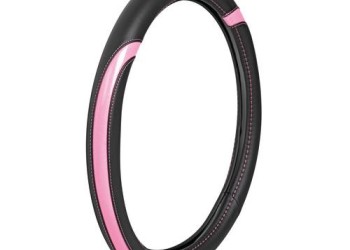 Lampa Κάλυμμα Τιμονιού Αυτοκινήτου Celebrity 35-37εκ. Άοσμο με μεταλλικό look Ultra soft Skeentex Μαύρο Ρόζ 1-τεμ. (L3298.0)