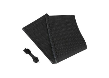 Lampa Κάλυμμα Τιμονιού Αυτοκινήτου Premium Leather Δετό 37-39εκ. Άοσμο Διάτρητο Γνήσιο Δέρμα Μαύρο 1-τεμ. (L3299.4)