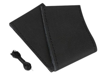 Lampa Κάλυμμα Τιμονιού Αυτοκινήτου Premium Leather Δετό 37-39εκ. Άοσμο Διάτρητο Γνήσιο Δέρμα Μαύρο 1-τεμ. (L3299.4)