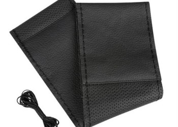 Lampa Κάλυμμα Τιμονιού Αυτοκινήτου Sport Leather Top Grip Δετό 37-39εκ. Λείο & Διάτρητο Γνήσιο Δέρμα Μαύρο με Μαύρη Ραφή 1-τεμ. (L3299.8)