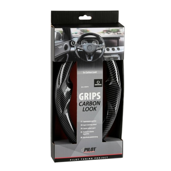 Lampa Ημι Κάλυμμα Λαβές Τιμονιού Αυτοκινήτου Sport Carbon Look Άοσμο PVC, universal - 2 τεμ. (L3307.4)