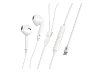 ΑΚΟΥΣΤΙΚΑ BLUETOOTH ΜΕ ΜΙΚΡΟΦΩΝΟ ΚΑΙ ΚΑΛΩΔΙΟ 120cm ΓΙΑ APPLE (8PIN) ΛΕΥΚΑ LAMPA - 1 TEM.