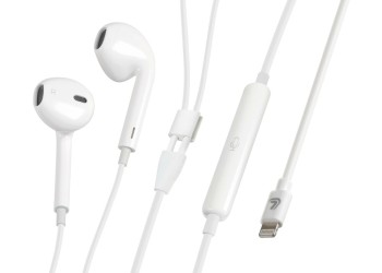 ΑΚΟΥΣΤΙΚΑ BLUETOOTH ΜΕ ΜΙΚΡΟΦΩΝΟ ΚΑΙ ΚΑΛΩΔΙΟ 120cm ΓΙΑ APPLE (8PIN) ΛΕΥΚΑ LAMPA - 1 TEM.