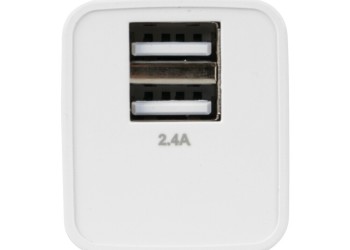 ΦΟΡΤΙΣΤΗΣ ME OIKIAKH ΠΡΙΖΑ 220/240V 12W 2400mA ΜΕ 2 ΘΥΡΕΣ USB (A+A) LAMPA - 1 ΤΕΜ