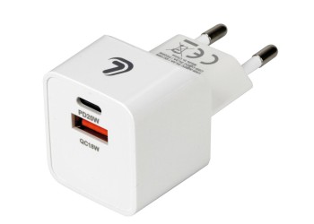 ΦΟΡΤΙΣΤΗΣ ME OIKIAKH ΠΡΙΖΑ 220/240V 20W  ΜΕ 2 ΘΥΡΕΣ USB (A+C) LAMPA - 1 ΤΕΜ.