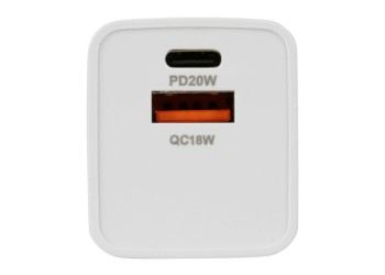 ΦΟΡΤΙΣΤΗΣ ME OIKIAKH ΠΡΙΖΑ 220/240V 20W  ΜΕ 2 ΘΥΡΕΣ USB (A+C) LAMPA - 1 ΤΕΜ.