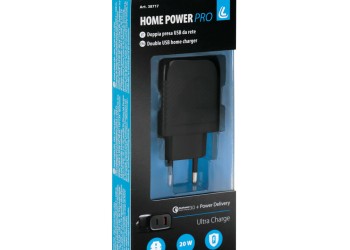 ΦΟΡΤΙΣΤΗΣ ΚΙΝΗΤΟΥ ΜΕ ΟΙΚΙΑΚΗ ΠΡΙΖΑ 100/230V ΚΑΙ  2 ΘΥΡΕΣ USB A+C 20W HOME POWER ULTRA FAST CHARGER