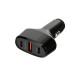 ΦΟΡΤΙΣΤΗΣ ΑΝΑΠΤΗΡΑ 12/24V MAX 40W ΜΕ 1 ΘΥΡΑ USB A & 2 ΘΥΡΕΣ USB C FAST CHARGE ΜΑΥΡΟΣ ROCKET 3 PRO LAMPA - 1 TEM.