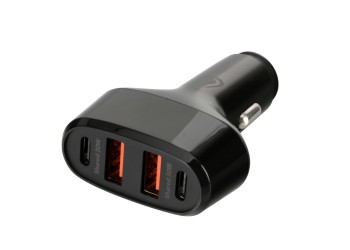 ΦΟΡΤΙΣΤΗΣ ΑΝΑΠΤΗΡΑ 12/24V MAX 50W ΜΕ 2 ΘΥΡΕΣ USB A & 2 ΘΥΡΕΣ USB C FAST CHARGE ΜΑΥΡΟΣ ROCKET 4 PRO LAMPA - 1 TEM.