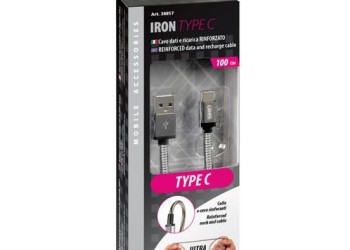 ΚΑΛΩΔΙΟ USB ΦΟΡΤΙΣΗΣ ΚΑΙ ΣΥΓΧΡΟΝΙΣΜΟΥ IRON SILVER LINE - TYPE C (100 cm)