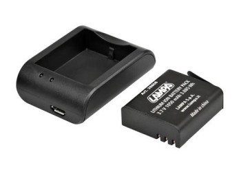 ΦΟΡΤΙΣΤΗΣ ΜΠΑΤΑΡΙΑΣ + ΑΝΤΑΛΛΑΚΤΙΚΗ ΜΠΑΤΑΡΙΑ ACTION CAM L3886.4-L3886.5-L3886.6 1050mAH Li-lon