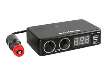 ΑΝΤΑΠΤΟΡΑΣ ΑΝΑΠΤΗΡΑ 12/24/36V ΔΙΠΛΟΣ ΜΕ 2 USB+ΒΟΛΤΟΜΕΤΡΟ MULTI POWER ΜΕ ΚΑΛΩΔΙΟ 80cm