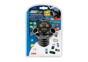 ΑΝΤΑΠΤΟΡΑΣ ΑΝΑΠΤΗΡΑ 12/24/36V ΤΡΙΠΛΟΣ ΜΕ 4 USB+ΒΟΛΤΟΜΕΤΡΟ MULTI POWER CUP ΜΕ ΚΑΛΩΔΙΟ 80cm