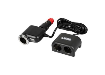 ΑΝΤΑΠΤΟΡΑΣ ΑΝΑΠΤΗΡΑ 3 ΘΕΣΕΩΝ+USB 10A ΜΕ ΚΑΛΩΔΙΟ 200cm 12/24V DUO 3in1