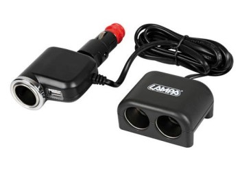 ΑΝΤΑΠΤΟΡΑΣ ΑΝΑΠΤΗΡΑ 3 ΘΕΣΕΩΝ+USB 10A ΜΕ ΚΑΛΩΔΙΟ 200cm 12/24V DUO 3in1