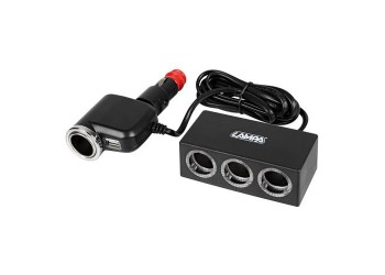 ΑΝΤΑΠΤΟΡΑΣ ΑΝΑΠΤΗΡΑ 4 ΘΕΣΕΩΝ+USB 10A ΜΕ ΚΑΛΩΔΙΟ 200cm 12/24V DUO 4in1