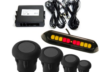 ΣΥΣΤΗΜΑ ΠΑΡΚΑΡΙΣΜΑΤΟΣ 12V ΜΕ 4 ΑΙΣΘΗΤΗΡΕΣ ΓΙΑ ΜΕΤΑΛΛΙΚΟΥΣ ΠΡΟΦΥΛΑΚΤΗΡΕΣ ΕΜΠΡΟΣ ΣΕ ΜΑΥΡΟ ΧΡΩΜΑ ΜΕ ΟΘΟΝΗ & BUZZER DGA - 1 σετ.