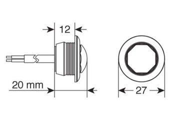ΦΩΣ ΟΓΚΟΥ ΦΟΡΤΗΓΟΥ 1SMD LED ΛΕΥΚΟ 12/24V 18mm F-16 1ΤΕΜ.