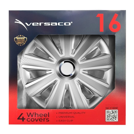 Amio - ΤΑΣΙΑ 16" AVIATOR CARBON RC ΑΣΗΜΙ ΣΕΤ ΣΕ ΚΟΥΤΙ - 4 ΤΕΜ (4301/AM)