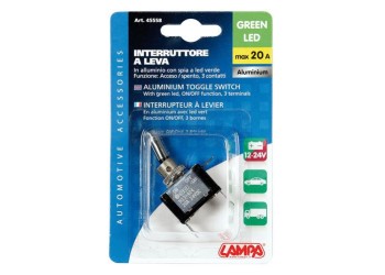 ΔΙΑΚΟΠΤΗΣ ΑΕΡΟΠΟΡΙΚΟΥ ΤΥΠΟΥ 2 ΘΕΣΕΩΝ 12,2mm 12V 20A ΜΕ LED ΠΡΑΣΙΝΟ