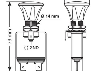 ΔΙΑΚΟΠΤΗΣ PUSH-PULL 14,2mm 12/24V 50A ΜΕ ΚΟΚΚΙΝΟ LED