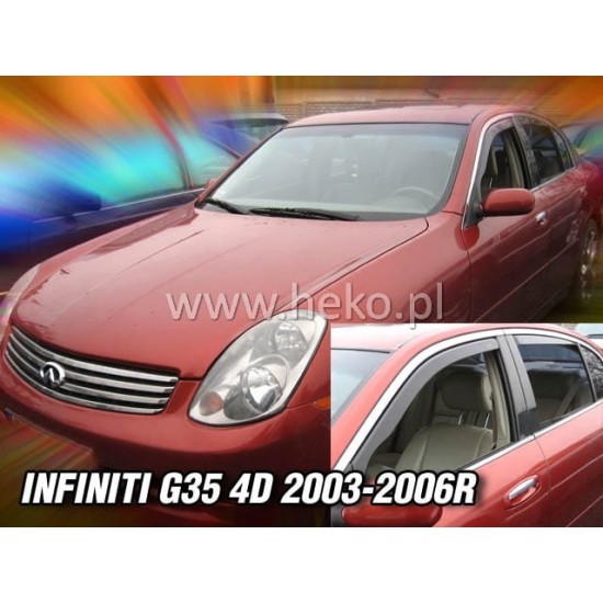 Heko - Ανεμοθραύστες Παραθύρων Για Infiniti G35 (V35) 2003 > 2006 4πορτο Sedan υλικό Acrylic Χρώμα Φιμέ - 2 τεμ. (ΑΝΕΜ.21507)