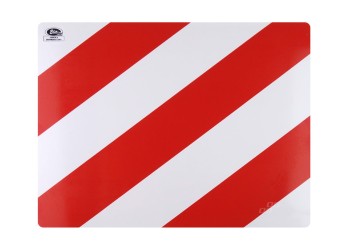 Amio - ΑΝΑΚΛΑΣΤΙΚΟ ΣΗΜΑ ΠΡΟΕΞΕΧΟΝΤΟΣ ΦΟΡΤΙΟΥ ΚΟΚΚΙΝΟ/ΑΣΠΡΟ ΑΡΙΣΤΕΡΟ ΑΛΟΥΜΙΝΙΟΥ 40x30cm 1ΤΕΜ (E52004/AM)
