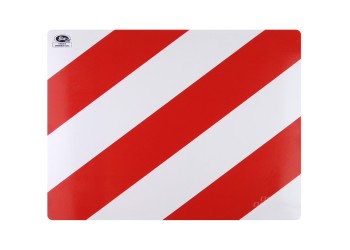 Amio - ΑΝΑΚΛΑΣΤΙΚΟ ΣΗΜΑ ΠΡΟΕΞΕΧΟΝΤΟΣ ΦΟΡΤΙΟΥ ΚΟΚΚΙΝΟ/ΑΣΠΡΟ ΑΡΙΣΤΕΡΟ ΑΛΟΥΜΙΝΙΟΥ 40x30cm 1ΤΕΜ (E52004/AM)