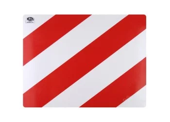 Amio - ΑΝΑΚΛΑΣΤΙΚΟ ΣΗΜΑ ΠΡΟΕΞΕΧΟΝΤΟΣ ΦΟΡΤΙΟΥ ΚΟΚΚΙΝΟ/ΑΣΠΡΟ ΑΡΙΣΤΕΡΟ ΑΛΟΥΜΙΝΙΟΥ 40x30cm 1ΤΕΜ (E52004/AM)