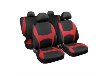 Καλύμματα Καθισμάτων CAPRI SET 4τεμ. Μαύρο/Κόκκινο