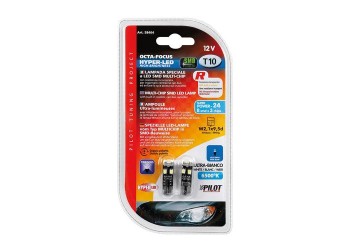 T10 W5W 12V W2,1x9,5d 100lm HYPER-LED24 6.500K ΛΕΥΚΟ 8SMDx3chips (ΚΑΡΦΩΤΟ - CAN-BUS) 2ΤΕΜ.