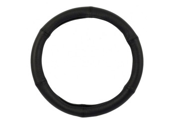 CarCommerce - ΡΑΦΤΟ ΚΑΛΥΜΜΑ ΤΙΜΟΝΙΟΥ STANDARD 39-41 cm (ΜΑΥΡΟ/ΜΑΥΡΕΣ ΡΑΦΕΣ/ΔΕΡΜΑΤΙΝΗ) - 1 τεμ. (61381-CC)