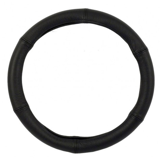 CarCommerce - ΡΑΦΤΟ ΚΑΛΥΜΜΑ ΤΙΜΟΝΙΟΥ STANDARD 39-41 cm (ΜΑΥΡΟ/ΜΑΥΡΕΣ ΡΑΦΕΣ/ΔΕΡΜΑΤΙΝΗ) - 1 τεμ. (61381-CC)