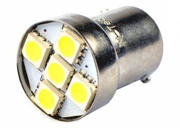 Λάμπα Ba15s (R10W /P21W) 5xSMD 5050 12V Λευκή 2τεμ