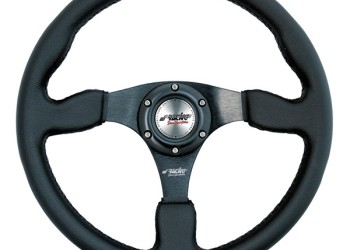 ΤΙΜΟΝΙ DEFENDER PELLE ΜΑΥΡΟ ΤΡΙΑΚΤΙΝΟ ΔΕΡΜΑΤΙΝΟ 350mm