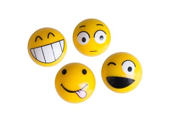 ΚΑΠΑΚΙΑ ΒΑΛΒΙΔΩΝ EMOTICONS ΚΙΤΡΙΝΑ 4ΤΕΜ.