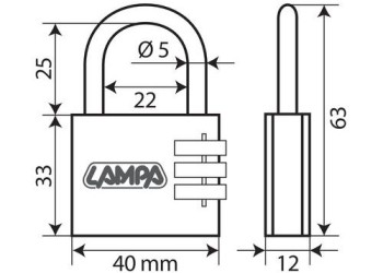 ΛΟΥΚΕΤΟ 40mm PADLOCK ΜΕ 3 ΨΗΦΙΑ