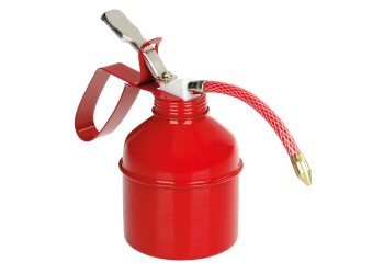 ΔΟΧΕΙΟ ΜΕΤΑΛΛΙΚΟ ΛΑΔΙΟΥ ΜΕ ΑΝΤΛΙΑ ΚΑΙ ΕΥΚΑΜΠΤΟ ΣΤΟΜΙΟ (ΚΟΚΚΙΝΟ) 500ml