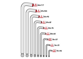 ΑΛΛΕΝ (ALLEN) ΕΞΑΓΩΝΑ ΚΛΕΙΔΙΑ 9 ΤΕΜΑΧΙΩΝ (1,5-2-2,5-3-4-5-6-8-10mm) ΧΡΩΜΙΟ-ΒΑΝΑΔΙΟ (CRV)