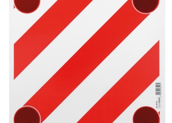 ΑΝΑΚΛΑΣΤΙΚΟ ΣΗΜΑ ΠΡΟΕΞΕΧΟΝΤΟΣ ΦΟΡΤΙΟΥ ΧΩΡΙΣ ΜΕΤΑΛΛΙΚΑ ΣΤΗΡΙΓΜΑΤΑ ΚΟΚΚΙΝΟ/ΑΣΠΡΟ 50x50cm 1ΤΕΜ.