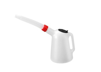 ΔΟΧΕΙΟ ΠΛΑΣΤΙΚΟ (HDPE) ΓΙΑ ΜΕΤΑΦΟΡΑ ΛΑΔΙΟΥ ΜΕ ΕΥΚΑΜΠΤΟ ΜΑΚΡΥ ΣΤΟΜΙΟ ΚΑΙ ΚΑΠΑΚΙ ΛΕΥΚΟ 1000ml LAMPA  - 1 TEM.